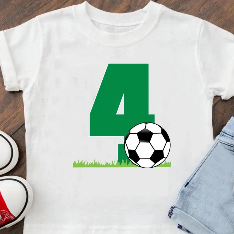 Children T shirt Soccer Birthday Design Fixed printing Football Short Sleeve Kids Jerseys Baby Boy  Football T-Shirt