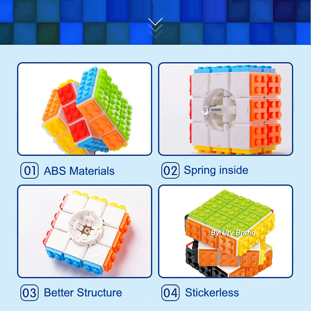 MOC DIY Series Bricks Magico Cube 3x3x3 Classical Enlighten Educational Building Blocks Toys For Children Kids Gift