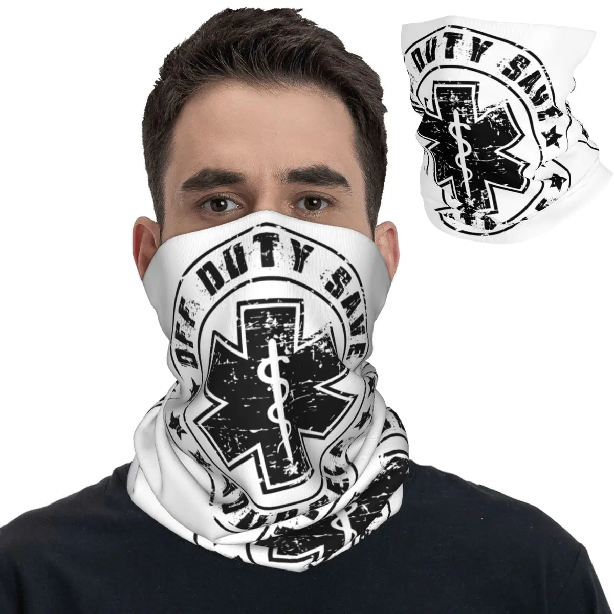 

EMS Off Duty Save Yourself, бандана, шея, гетры с принтом звезды жизни, маска, шарф, теплая повязка на голову для бега для мужчин и женщин на все сезоны