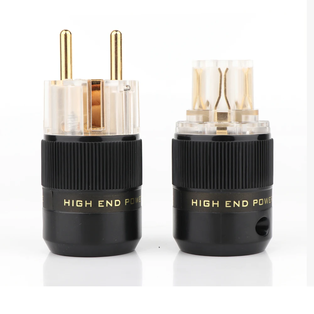 Schuko Plug eu Masculino e Feminino Plug Power Banhado a Ouro 24k Prata Ródio Faça Você Mesmo Hifi Europeu Alta Qualidade P077ebr - Image 4