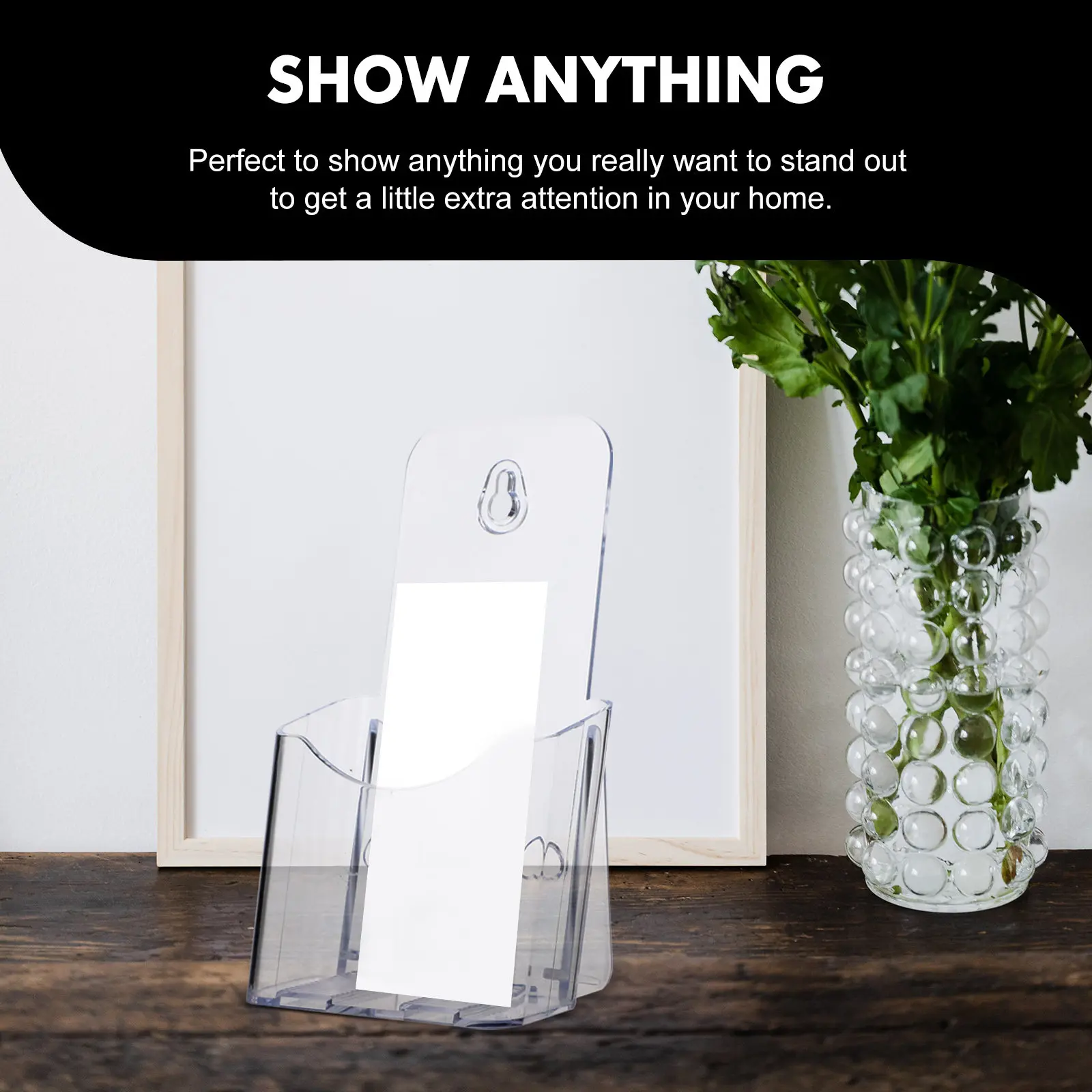 3Pcs 투명 아크릴 팜플렛 홀더 교수형 브로셔 디스플레이 스탠드 사무실 데스크탑 문서 파일 주최자 벽걸이