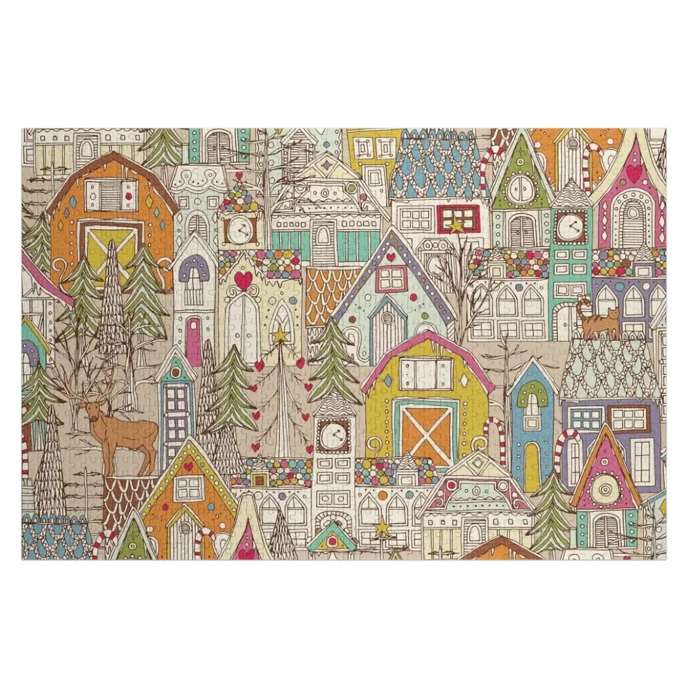 

vintage gingerbread town Jigsaw Puzzle Custom Photo Personalized For Kids For Children Puzzle