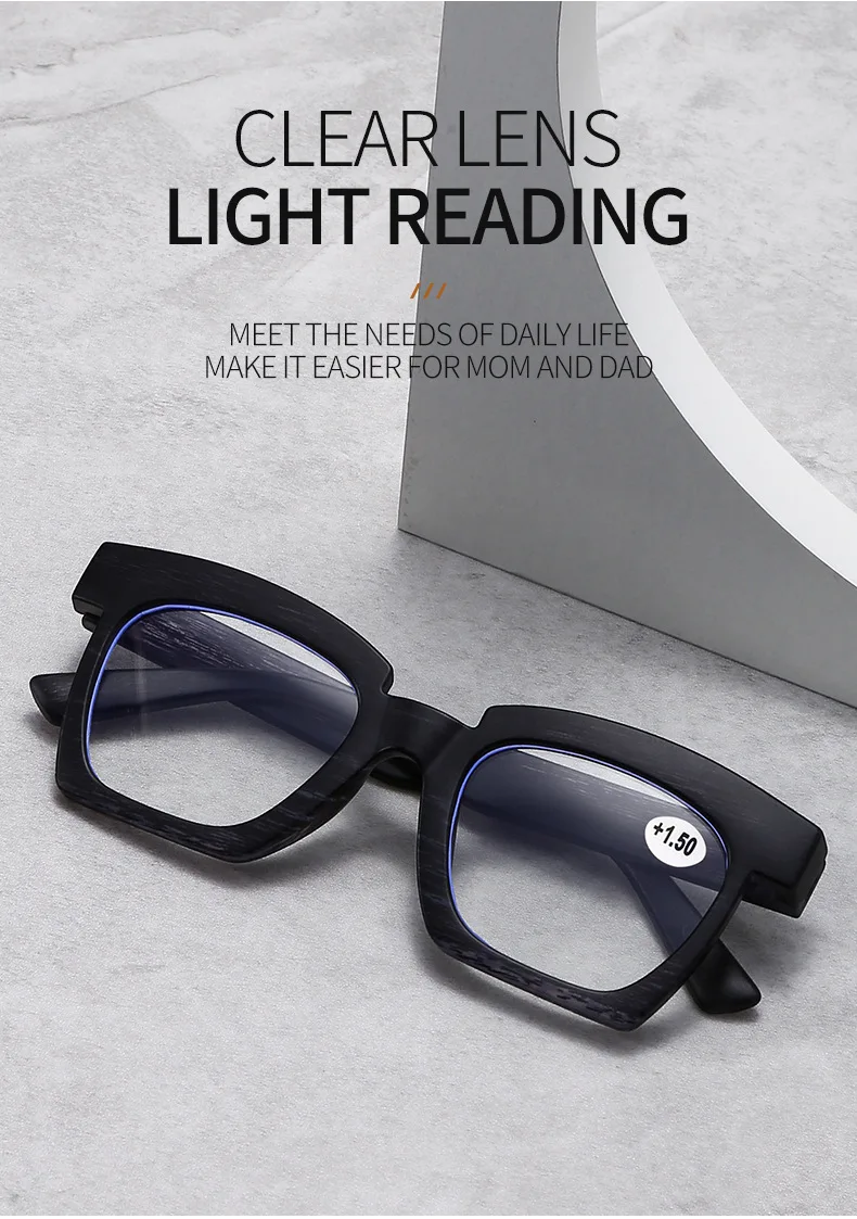 Oversized Square Reading Glasses Women Men Hyperopia Eyeglasses Prescription Diopter Eyewear +1.5 +2 +2.5 +3 +3.5 2