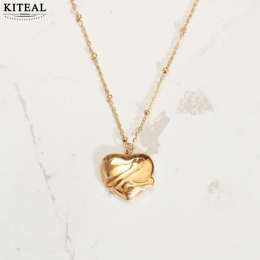 

KITEAL 2023 Hot New Gold Plated Gentlewoman pendant necklace Hug and love big necklace Wholesale