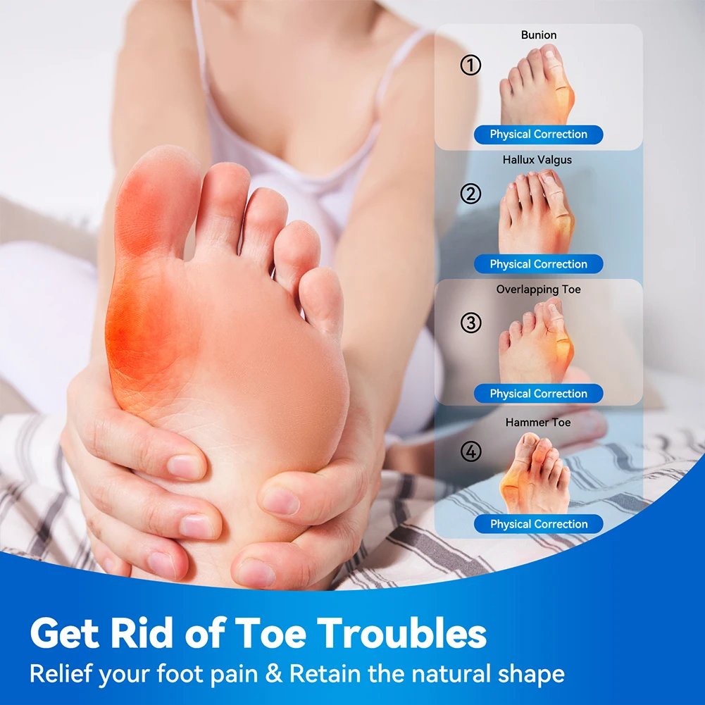 Silicone Toe Separator Orthopedic Toe Spacer Stress Relief Bunion Corrector Gel Spreader for Women & Men toe separators toe corrector toe spreader