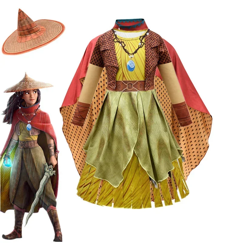 The Last Dragon and R-Raya Cosplay Costume Halloween for Kids Anime Cosplay Clothes Princess dress Children Performance Costume