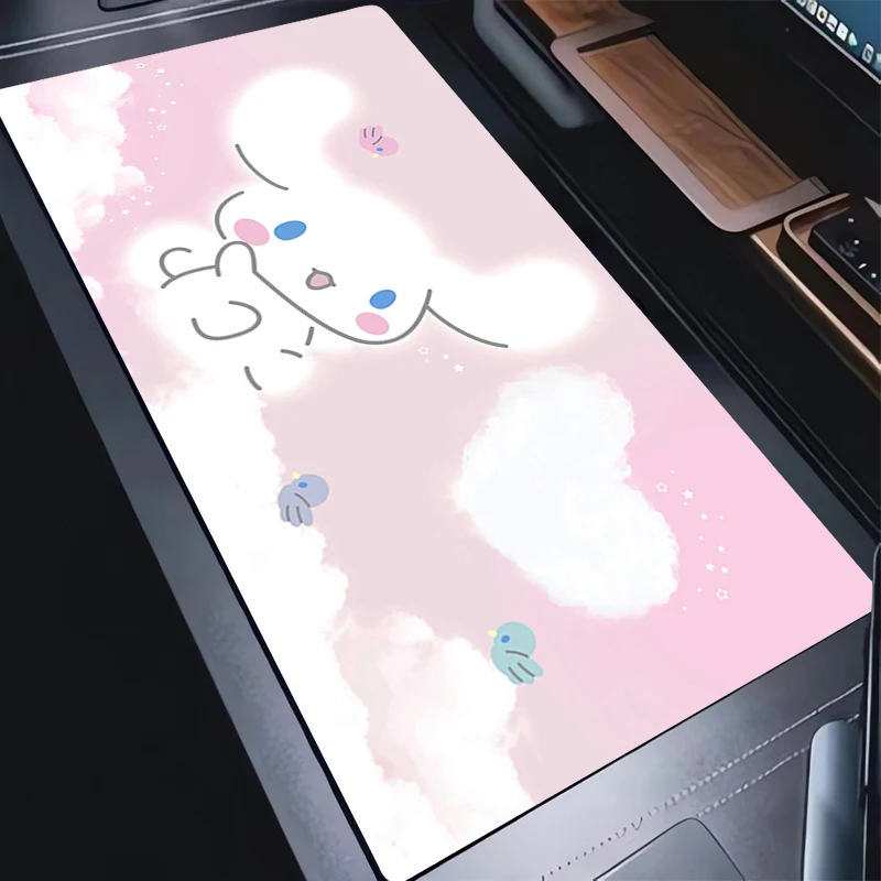 마우스 패드 시나모롤 90x40cm 애니메이션 게임 액세서리 더 큰 xxl 카펫 게이머 PC 컴퓨터 키보드 패드 고무 데스크 매트 마우스패드