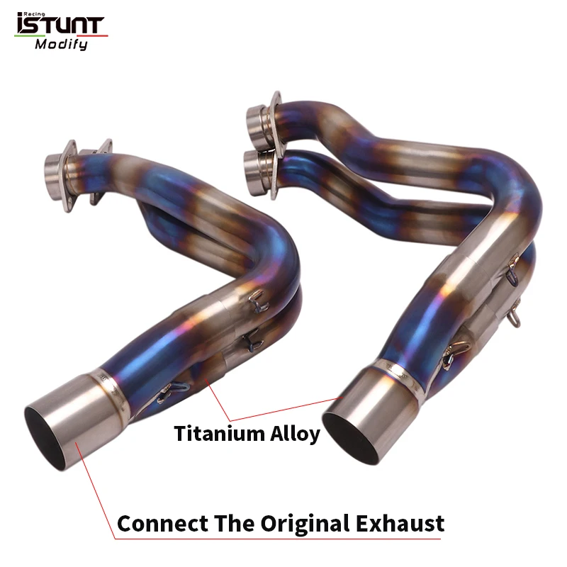 Motorcycle Exhaust Modified For YAMAHA MT-10 YZF-R1 MT10 R1 2015 - 2022 Titanium Alloy Motor Escape Front Connection Link Pipe - Image 6