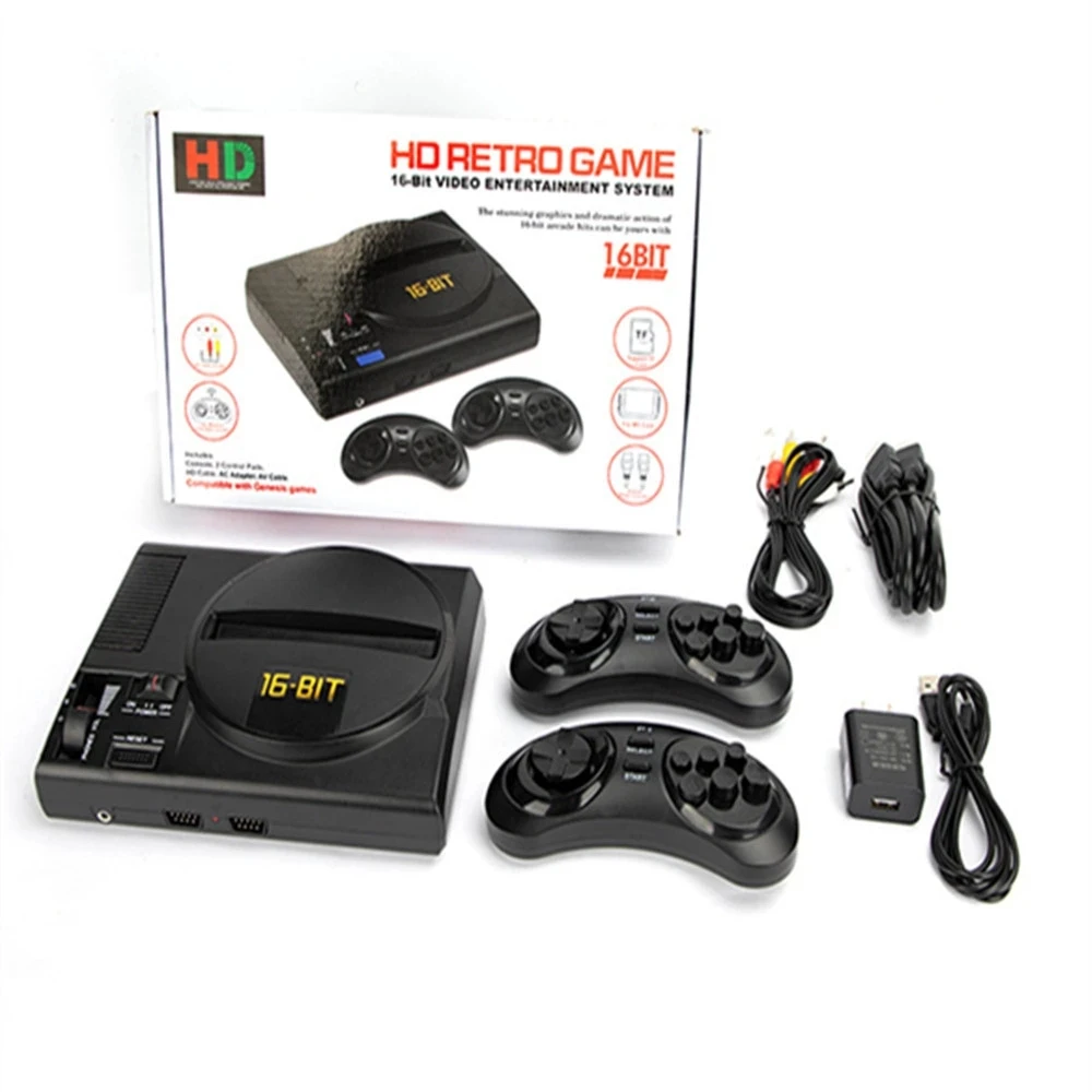 

HOT 16 Bit Wireless HD Retro TV Video Game Console For Genesis For MegaDrive Games Support TF Card&Cartridge