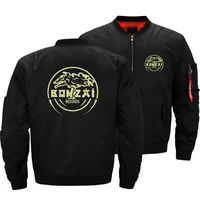 Bonzai Records Men Bomber Jackets Thick Pilot Hardcore Graphic Outerwear Fashion Clothing 1