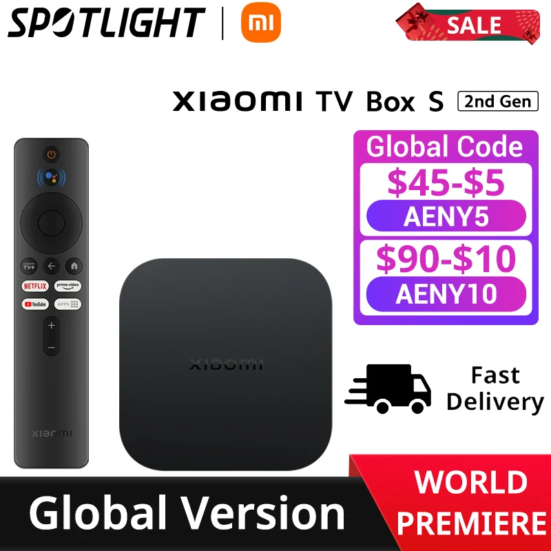 [Быстрая доставка] телефон Xiaomi Mi TV Box S (2-е поколение) четырехъядерный процессор 4K Ultra Dolby Vision HDR10 + медиаплеер