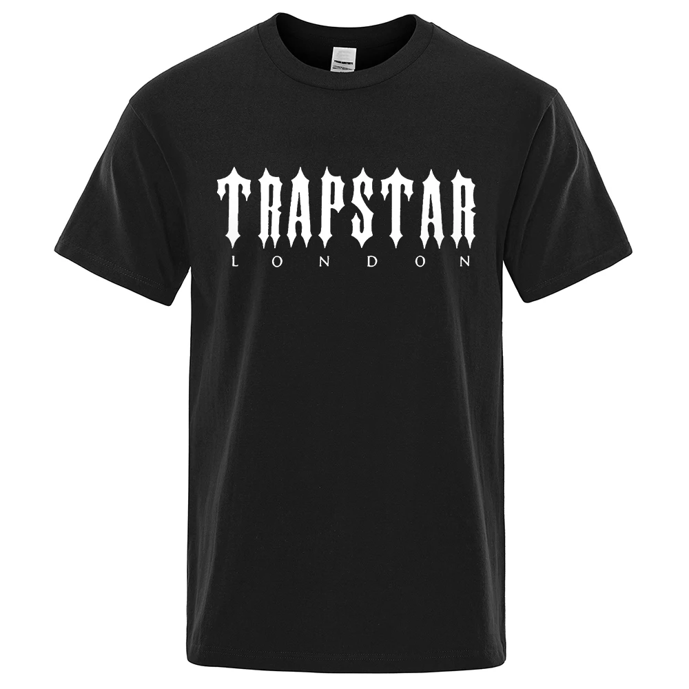 Trapstar London 편지 인쇄 된 남자 티셔츠 통기성 대형 반팔 캐주얼 브랜드 티 의류 부드러운 코튼