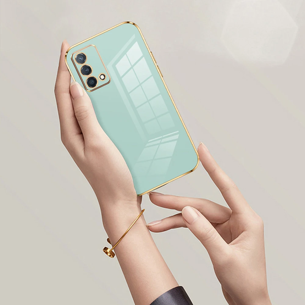 Luxury Square Plating ShockProof Silicone Phone Case for Realme GT Master Edition