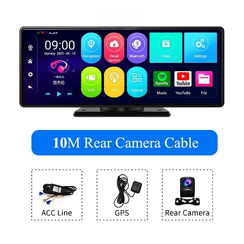 ȵ̵ 13.0  ķ, ڵ DVR, GPS, FM, 24 ð  , ̷  , 4G + 64G, 8 ھ ADAS, 5G WiFi, 10.26 ġ, 4G