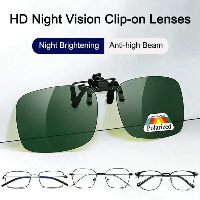 Universal Polarized Clip-On Sunglasses for Men and Women - UV Protection, Night Vision, and Anti-Glare Eyewear for Fishing and Driving
