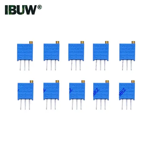 50PCS 10Values 3296W Multiturn Trimmer Potentiometer Kit (500Ω-1MΩ) in Box for Precision Circuit Tuning & Electronics DIY - Image 5
