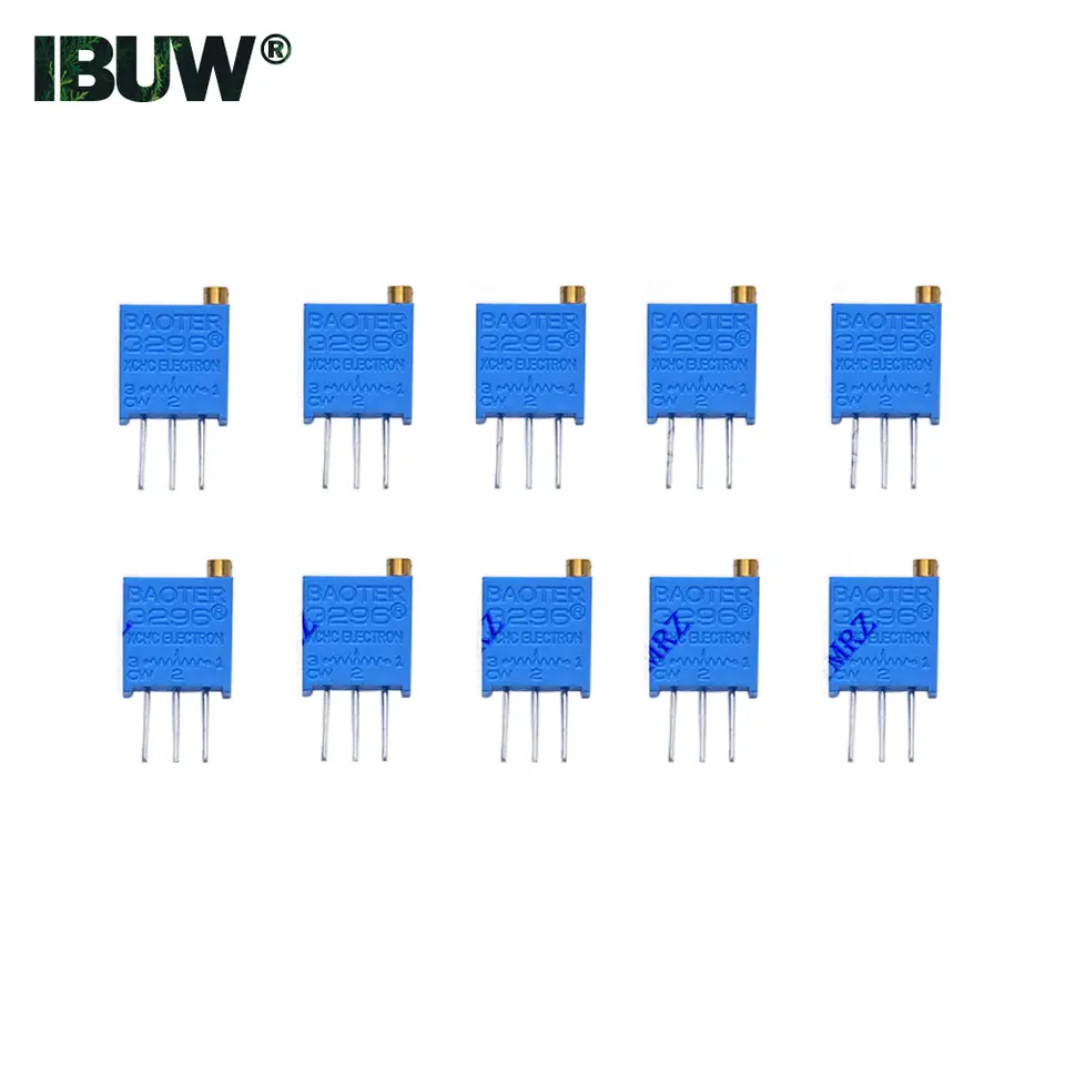 50PCS 10Values 3296W Multiturn Trimmer Potentiometer Kit (500Ω-1MΩ) in Box for Precision Circuit Tuning & Electronics DIY image 5
