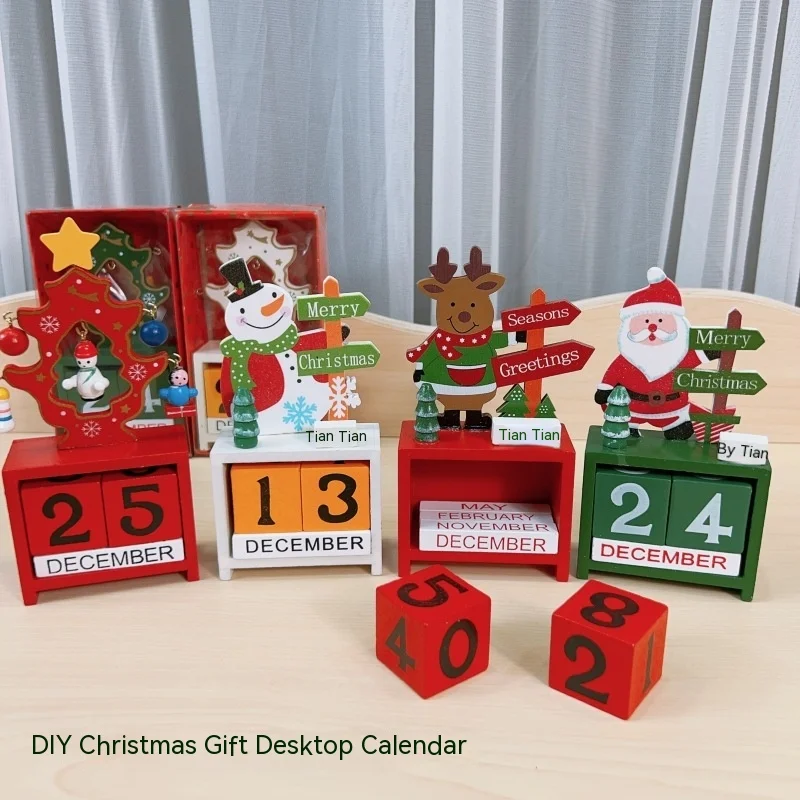 

Рождественское украшение, креативный деревянный календарь, обратный отсчет, настольное украшение, рождественский подарок для детей 2023, Navida Noel, новогодние подарки