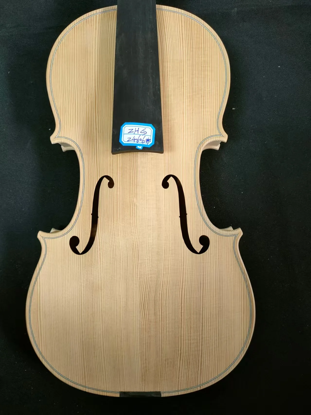 1PC Unvarnished Violin Flamed Maple Back Spruce Top Ebony Fingerobard 4/4 ZHG24606#