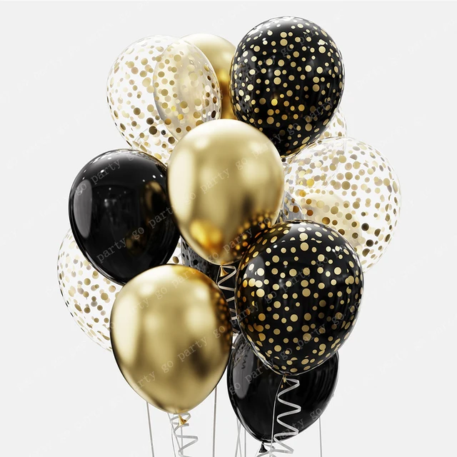 12pcs 12inch Black Gold Latex Balloons: The Perfect Addition to Any Celebration!