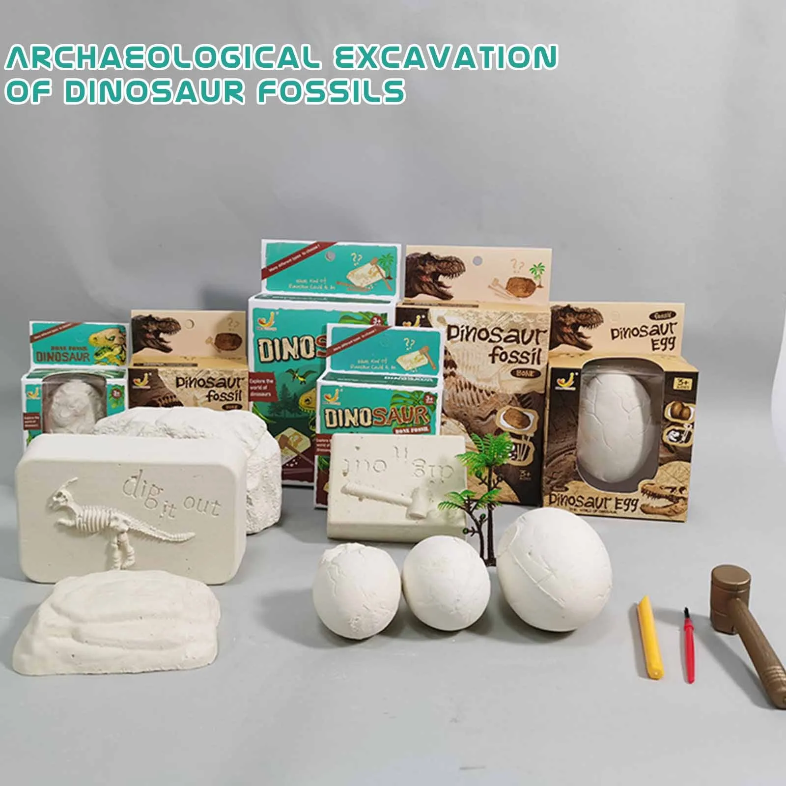 1Pcs Mini Dinosaur Toys Egg Scientific Mining Toys Tyrannosaurus Dinosaur Model Archology World For Children Gifts Education