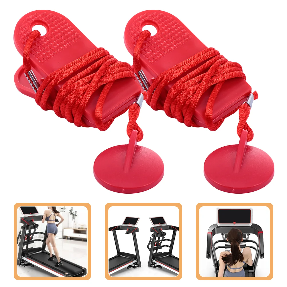 

2 Pcs Treadmill Key Replacement Accessories Magnetic Lock Switch Home Gym Kit Emergency Brake