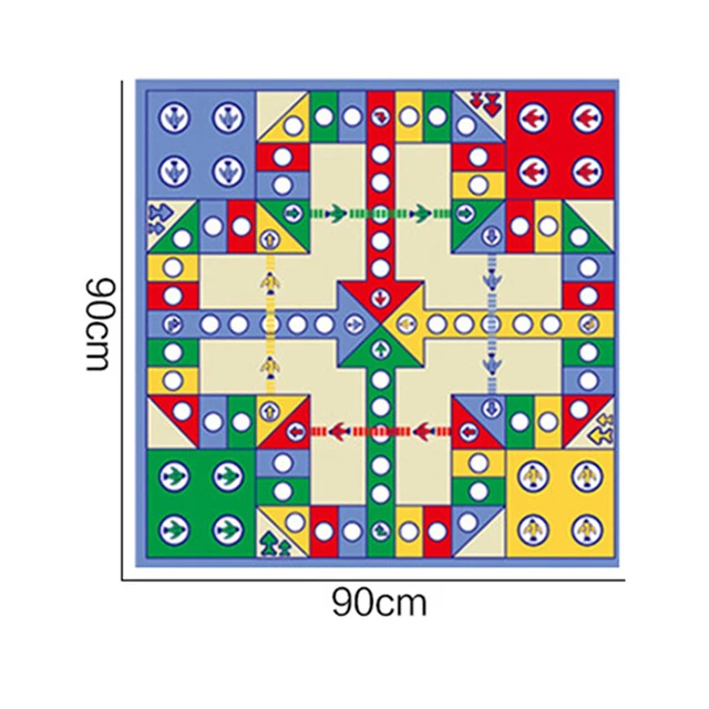 Flying Chess Game Carpet Crawling Chess Playmat Set with Chesses Family Game Toy Rug Party Game for Kids Toddlers Friends Gifts 6