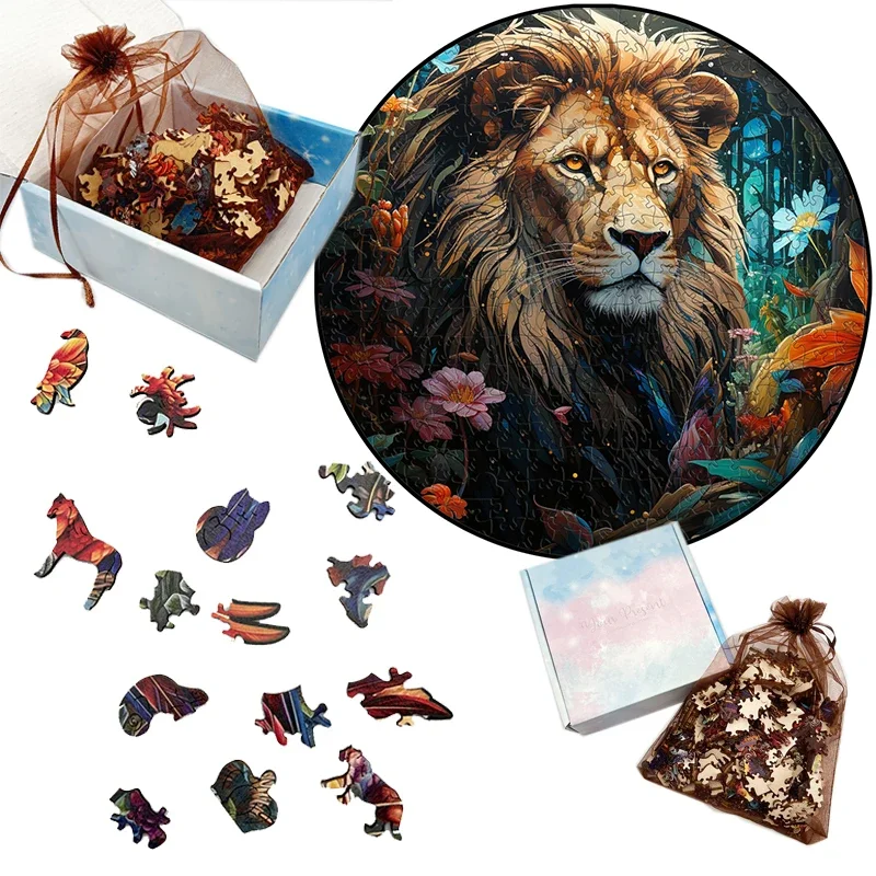 Wooden Jigsaw Puzzles Animal For Adults Kids Mysterious Medal Puzzle Child Toys Gifts Games 3D
