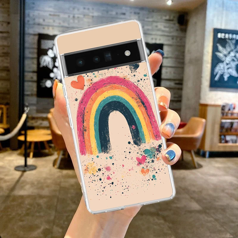 Transparent Soft TPU Phone Case with Loving Print Design