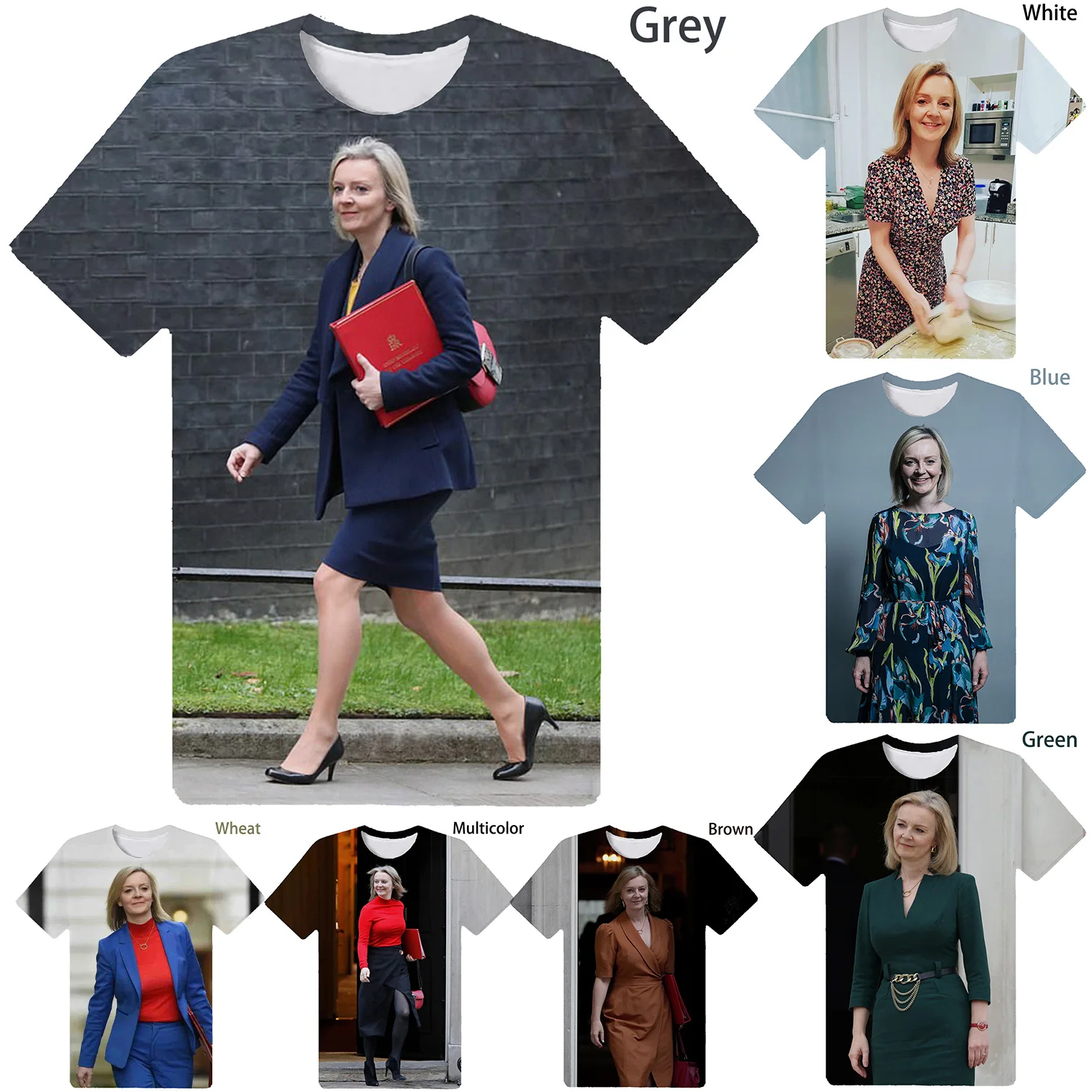 

Newest Fashion 3D Print UK British Prime Minister Elizabeth Truss T Shirt Short Sleeved Tshirt Men/Women Tees Unisex Streetwear