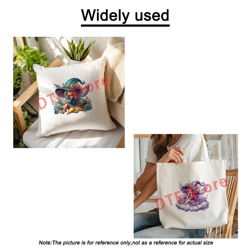 나비 꽃 소녀 엘프 dtf 다리미 패치, 열 전달, 아동복 패치, 압박 준비