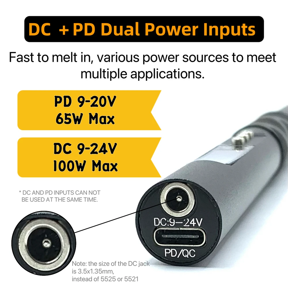 휴대용 전기 납땜 다리미, 알루미늄 합금 CNC 쉘, JBC245 L245 호환, L245P PD 65W DC 90W