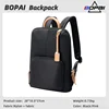 BOPAI Women Fashion Lightweight Commuter Backpack Business Cowhide Shoulder Bag Waterproof Nylon Bag 14 inch Computer Bag 1