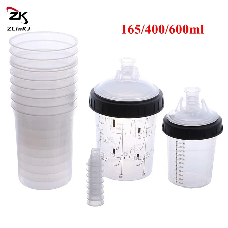 

165/400/600ml Spray Gun Paint Tank Spray Gun Mixing Cup Disposable Quick Measuring Cup for Paint Cars, Furniture, House and More
