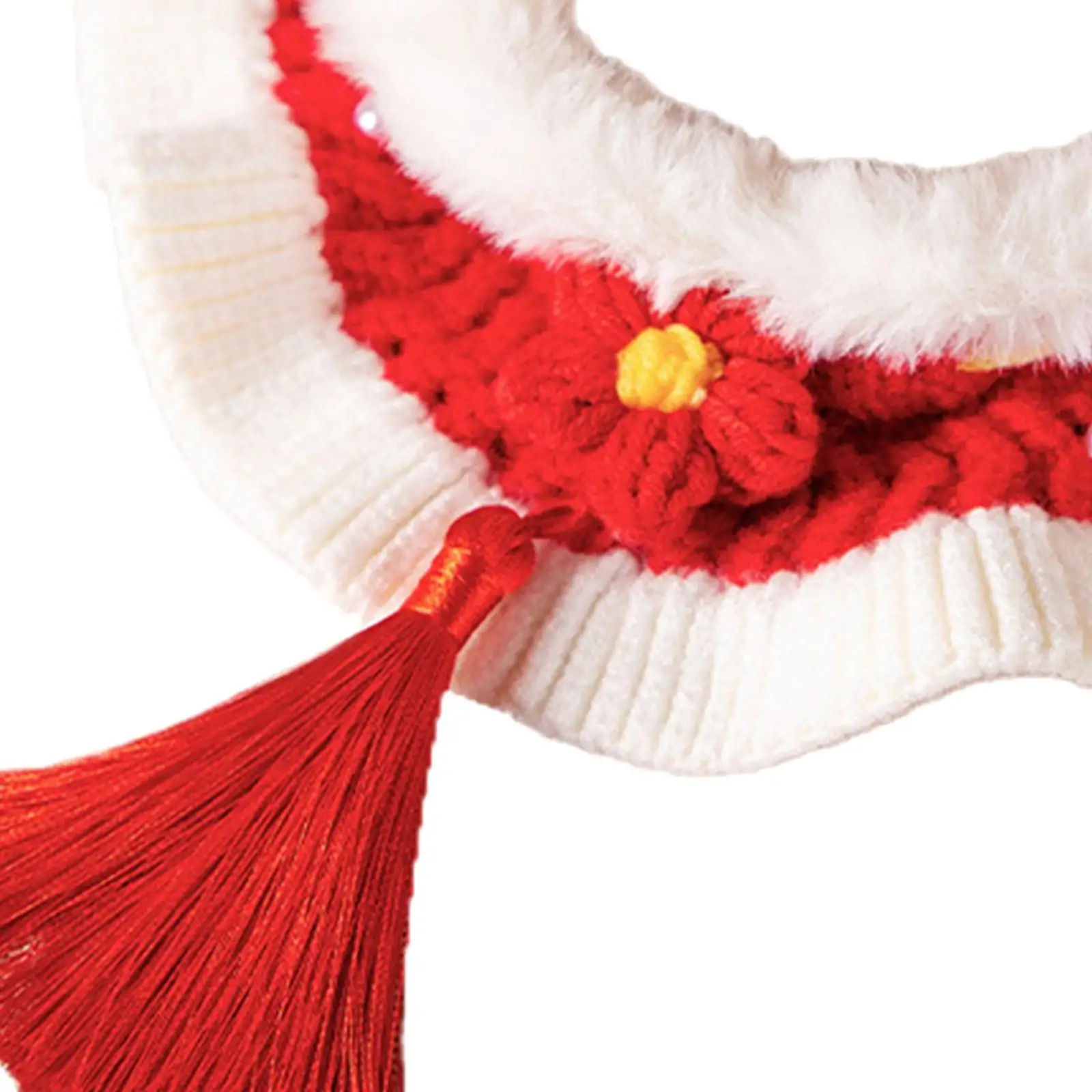 Knitting Cat Collar Chinese New Year Gift Decorative Outfit Handmade Knit Pet Scarf for Puppy Kitten Kitty Small Dog Pet Supply