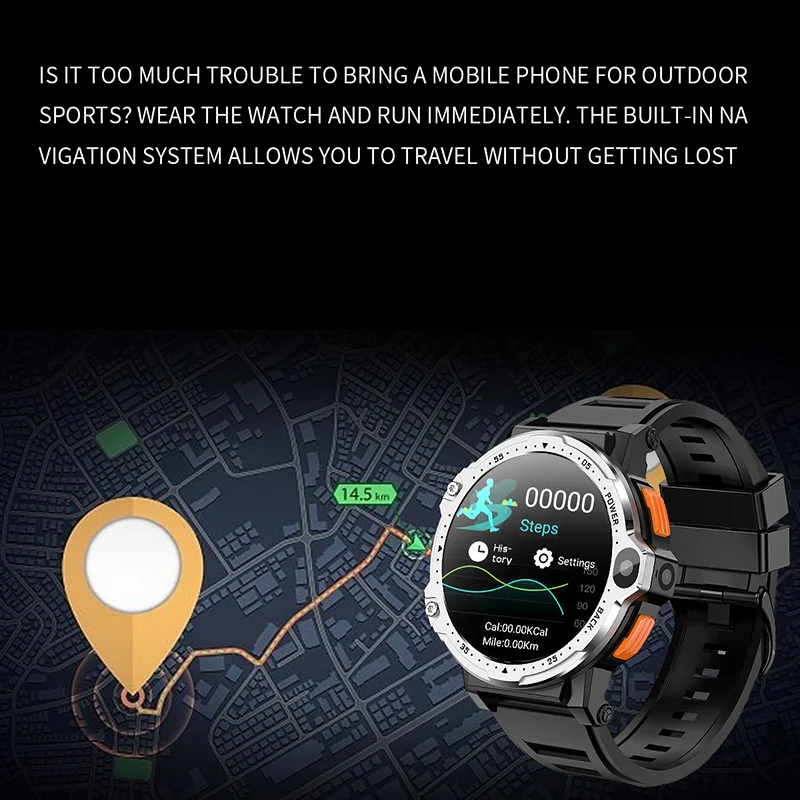 HD 듀얼 카메라 스마트 워치, 와이파이 BT 통화, GPS, NFC, 안드로이드 스마트 워치, 5G, 4G, 4GB RAM, 64GB ROM, 800mAh 배터리, 남녀공용, 신제품