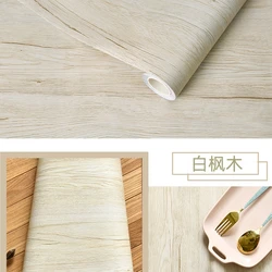 Wood Grain Vinyl Contact Paper for Home Renovation - Self - Adhesive & Waterproof Decor (White Maple)