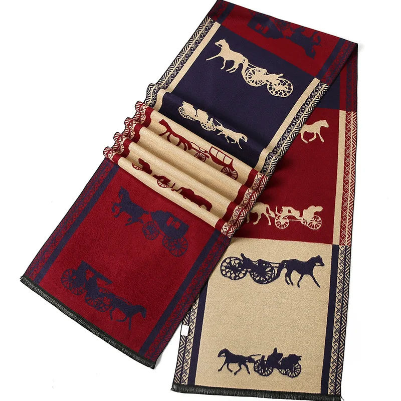 Men's Horse Pattern Scarf Neck Wrap cashmere scarf,knitted scarf,neck tube scarf