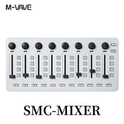 Compact Wireless MIDI Controller with USB - C Interface and Portable Design (SMK - Mixer)