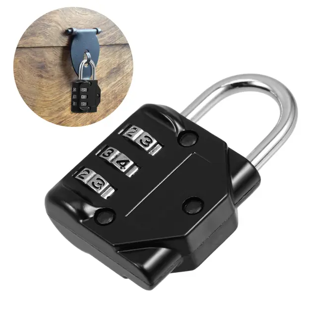 3 Code Portable Padlock Keyless Combination Lock for Luggage Suitcases Backpacks High Security Sturdy Design Multi Application ﻿ 3