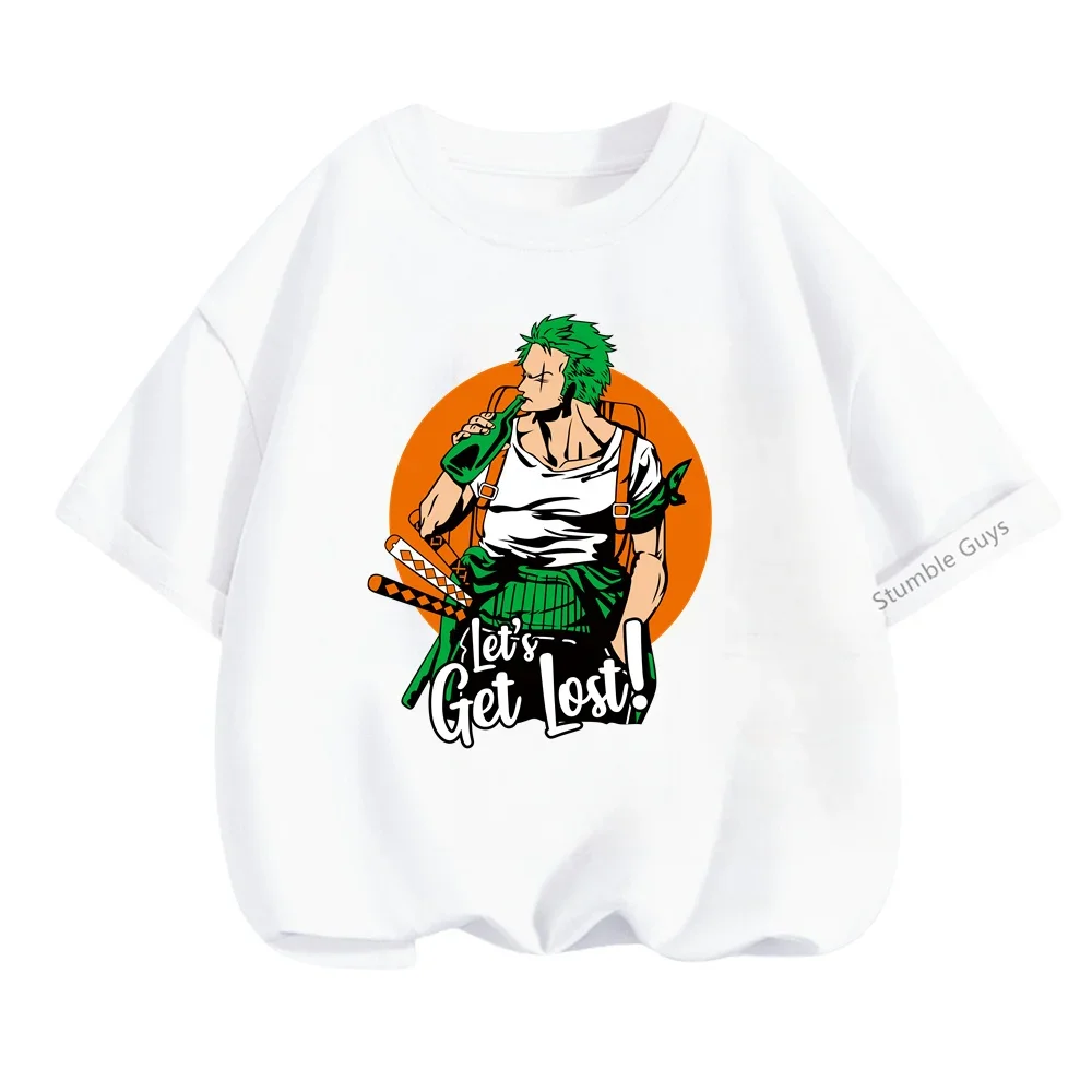 thumbnail image 1 of Camiseta de una pieza de Anime para adolescentes, camisetas de manga corta de verano, ropa para niños, camisetas de Luffy para niñas, camisetas de Sonic, 1 of 5