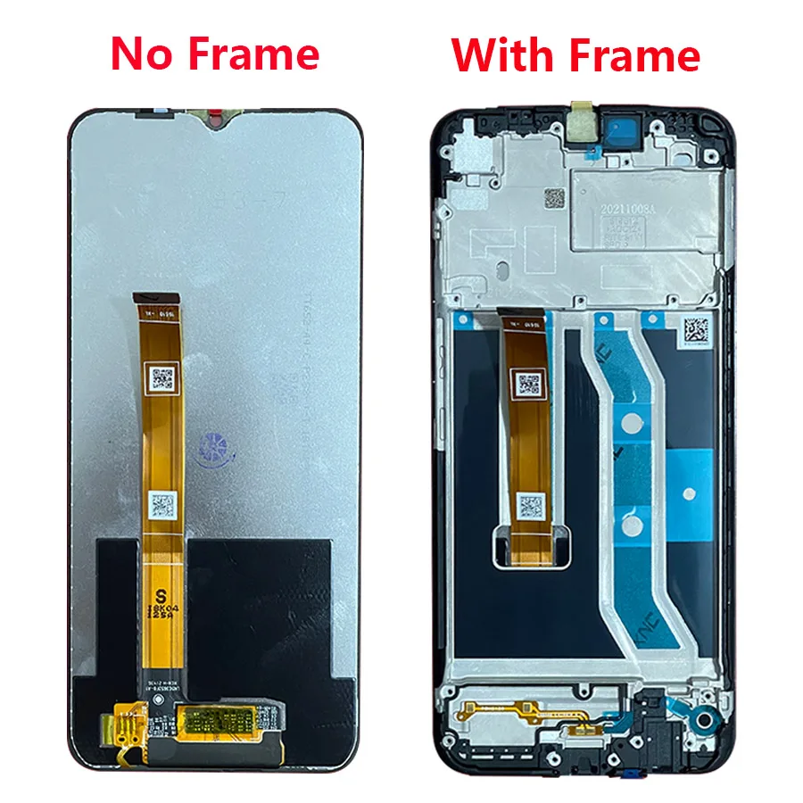 6.5 ''dla Realme C21Y RMX3261, RMX3263 wyświetlacz LCD montaż digitizera ekranu dotykowego z ramką zamienną dla Realme C21Y LCD