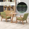Accent Chairs Set of 2 with Side Table, Mid-Century Modern Leisure Chairs with Coffee Table, Retro Wood Armchair, Comfy 6