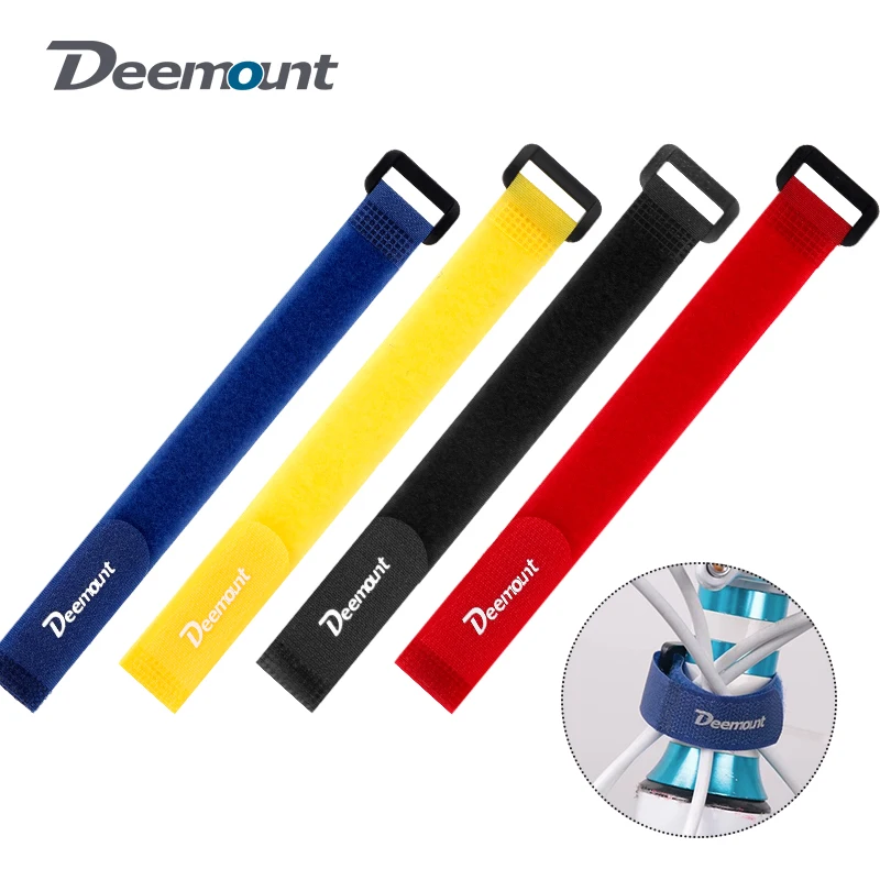 Deemount Bicycle Nylon Hook/Loop Tape Brake Cable Strap Thread Tie Pump Bottle Band Fastener Cycling Flashlight Bandage 5PCS bicycle handlebar strap bike accessory bike silicone strap bicycle strap bicycle fixing strap bicycle fixing band bicycle headlight strap bicycle cable organizer