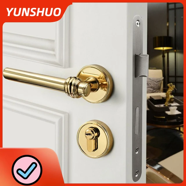 Poignée De Porte Intérieure Dorée Moderne De Haute Qualité, Serrure De Porte,  Quincaillerie Pour Porte Intérieure - Poignées De Portes - AliExpress