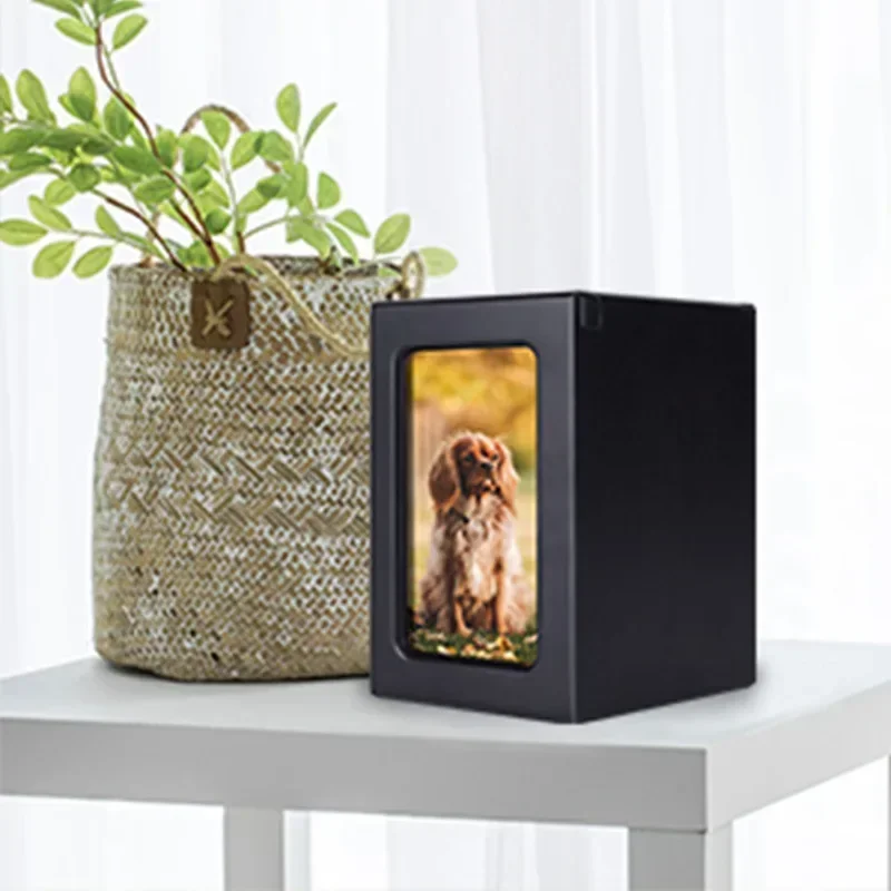 Wooden Pet Dog Cat Urn Photo Cinerary Casket Memorial Box urnen voor menselijk as cat memorial cremation urn