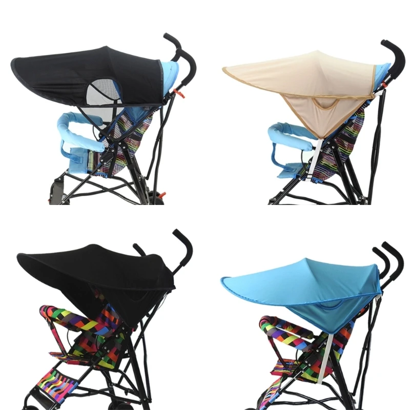 

Canopy Waterproof Baby Carriage Sun-Shield Infant Pushchair Sun-Visor Windproof Anti-UV- Umbrella High-elastic-lycra