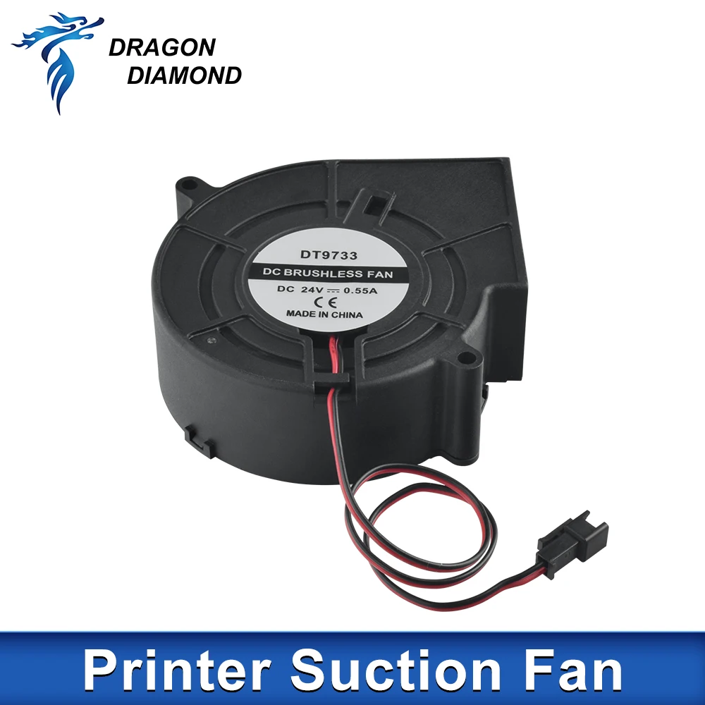 Dragon Diamond large format printer strong suction fan 10cm DC fan 24V 0.55A for Allwin Xuli printer brushless paper Blower cooling fan
