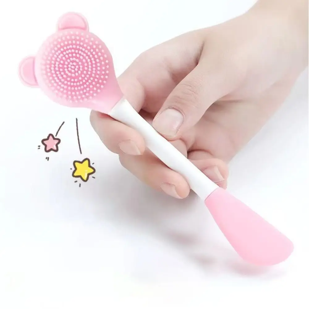 Double Head Facial Mask Brush Silicone Applicator Spoon Spatula Stirring Stick Women Skin Face Cleansing Care Home Makeup Tools facial cleansing brush facial mask brush