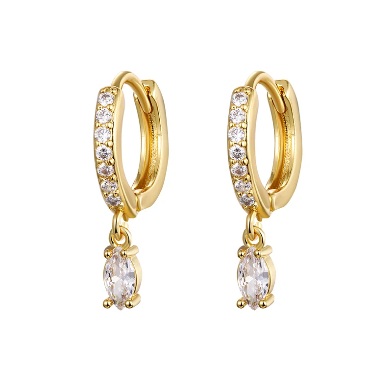 Cute Cubic Zirconia CZ Gold Silver Plated Hoop Drop Earrings For Women Dangle Earring Fashion Jewelry,hoop earrings,drop earrings,dangle earrings
